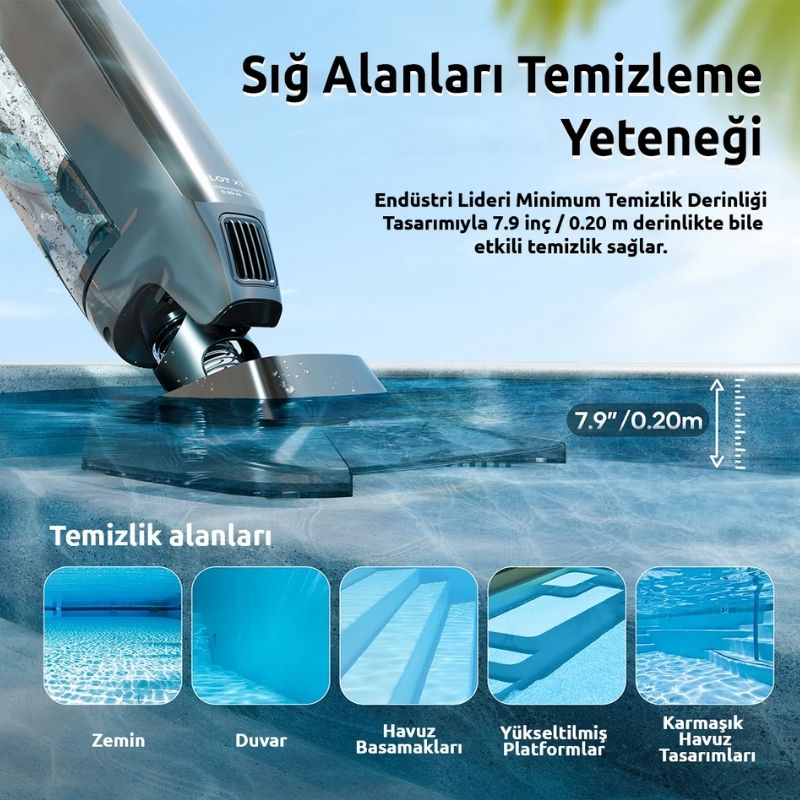 Aiper Pilot X1 Şarjlı Havuz Süpürgesi - Görsel 3